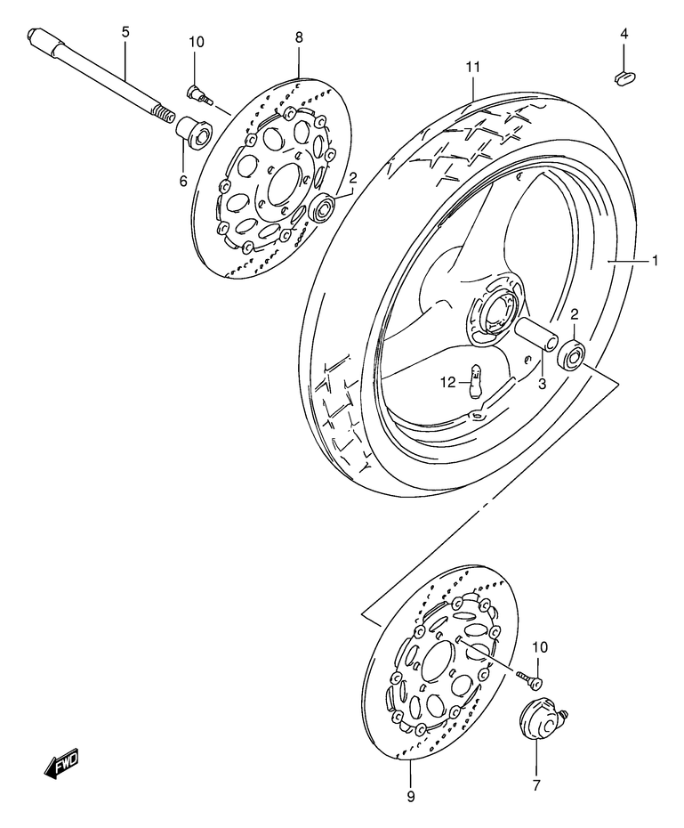 ROUE AVANT POUR BANDIT 600 SGSF600WSUW 1998