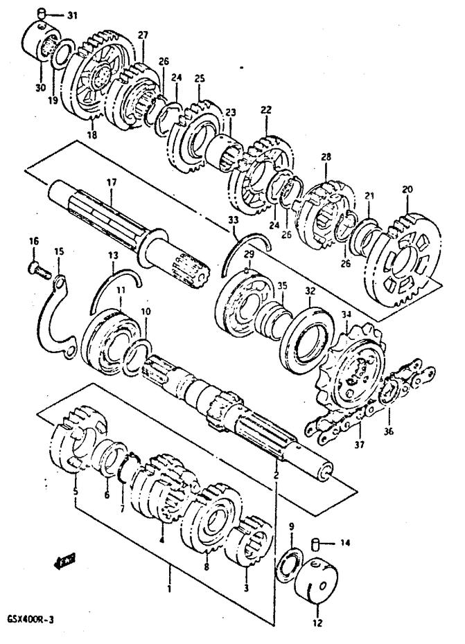 TRANSMISSION POUR GSX R 400GSX R400H 1987