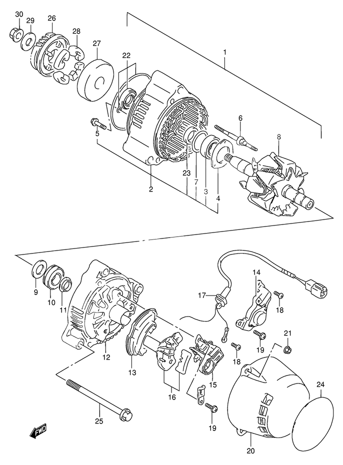 ALTERNATEUR POUR BANDIT 600GSF600V GSF600SV GSF600UV GSF600SUV 1997