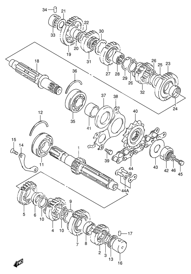 TRANSMISSION POUR GSX R 1100GSX R1100WP 1993