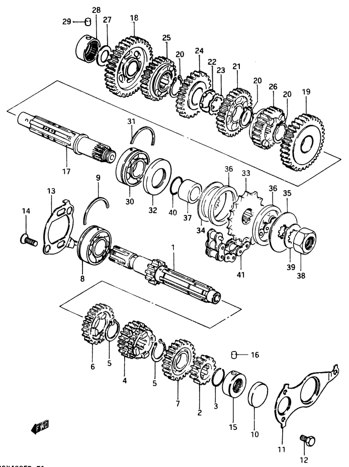 TRANSMISSION POUR SUZUKI GSXGSX400FD 1983