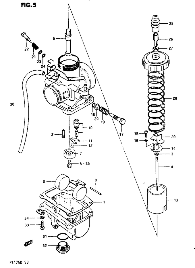 CARBURATEUR POUR SUZUKI PEPE175D 1983