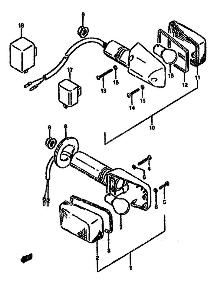 CLIGNOTANTS POUR SUZUKI GSX FGSX750FR 1994