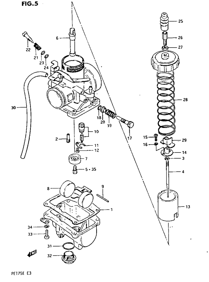 CARBURATEUR POUR SUZUKI PEPE175E 1984