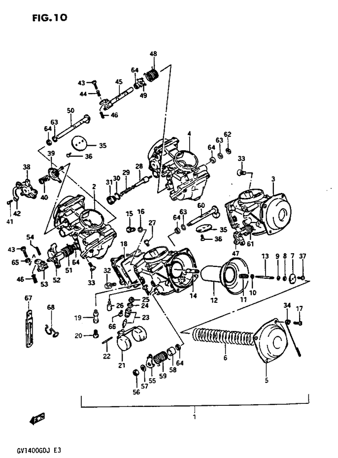 CARBURATEUR POUR SUZUKI CAVALCADEGV1400GCG 1986