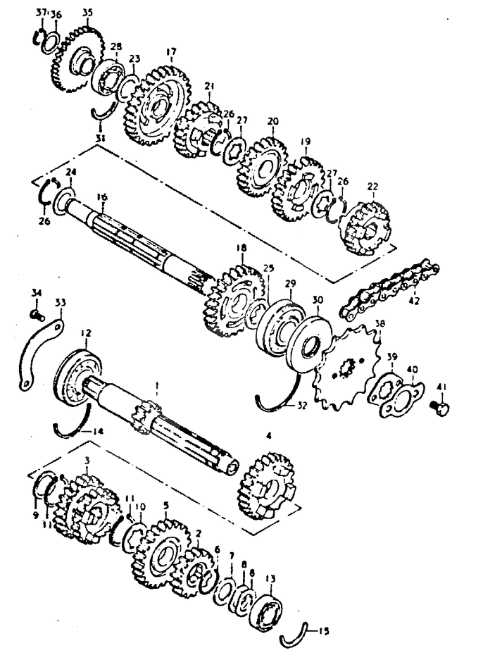 TRANSMISSION POUR SUZUKI GTGT250EN 1992