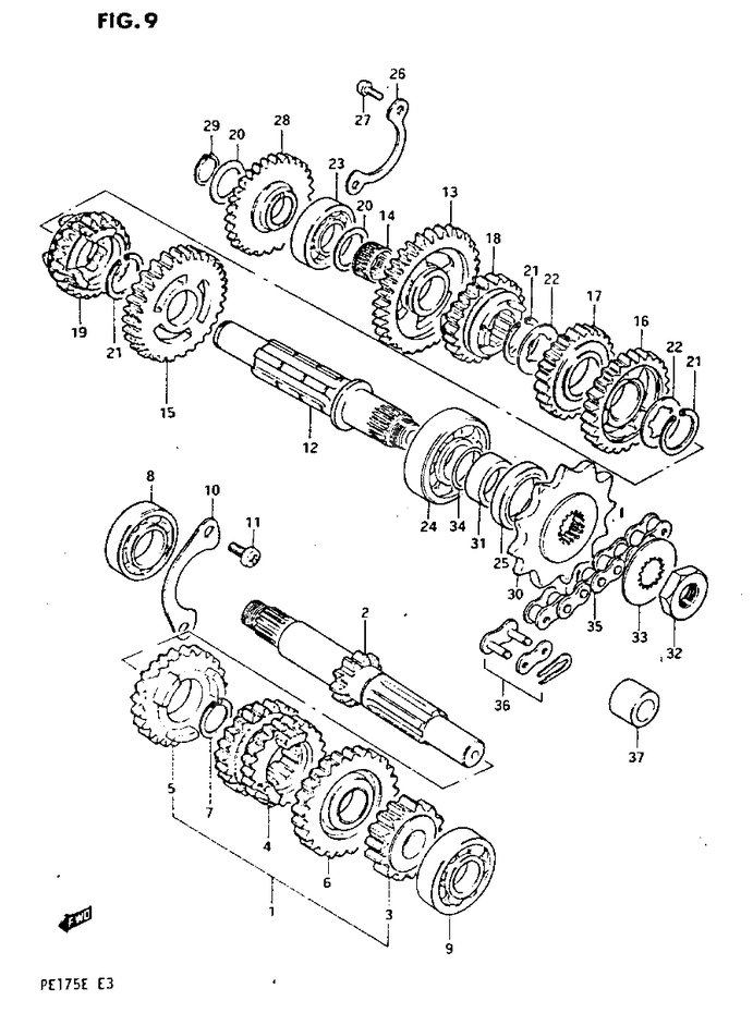 TRANSMISSION POUR SUZUKI PEPE175E 1984