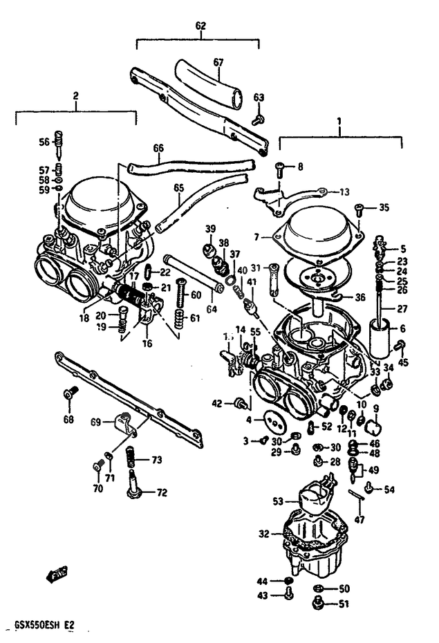 CARBURATEUR POUR SUZUKI GSX EGSX550EF 1985