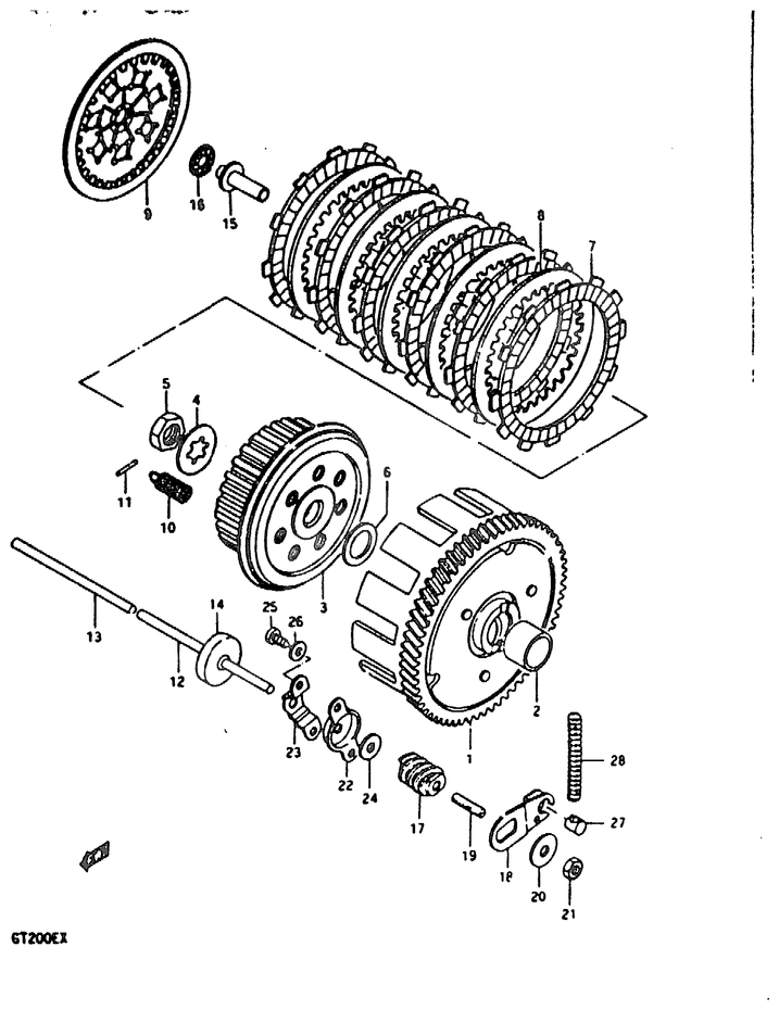 EMBRAYAGE POUR SUZUKI GTGT200EX 1999