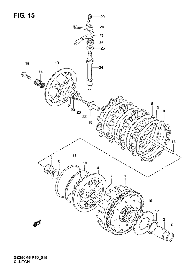 EMBRAYAGE POUR SUZUKI MARAUDERGZ250K4 2004