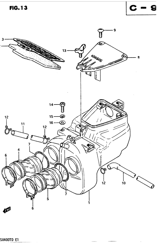 FILTRE A AIR POUR SUZUKI GSXGSX400TD 1983