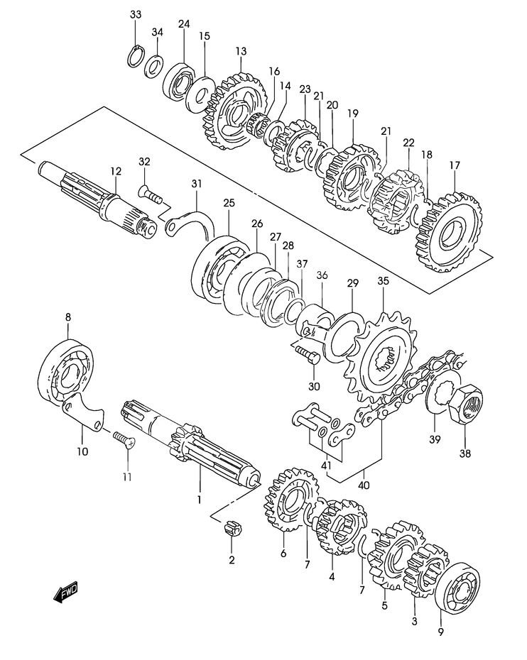 TRANSMISSION POUR SUZUKI MARAUDERGZ250K2 2002