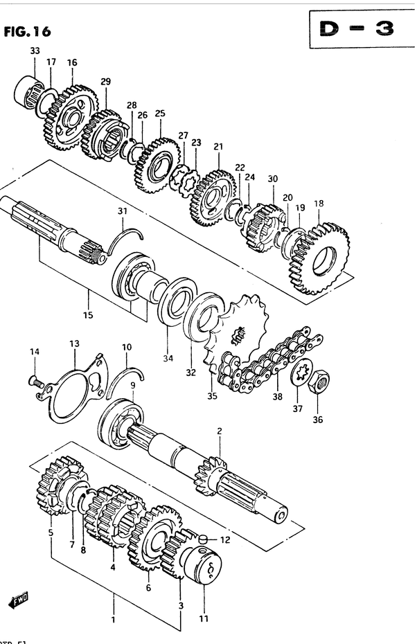 TRANSMISSION POUR SUZUKI GSXGSX400TD 1983