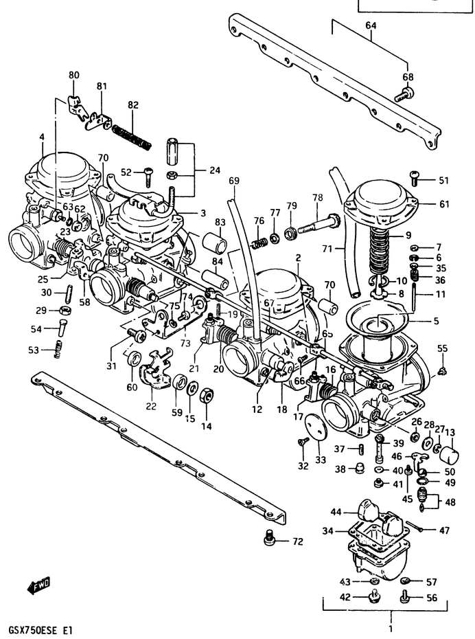 CARBURATEUR POUR SUZUKI GSX EGSX750EE 1984