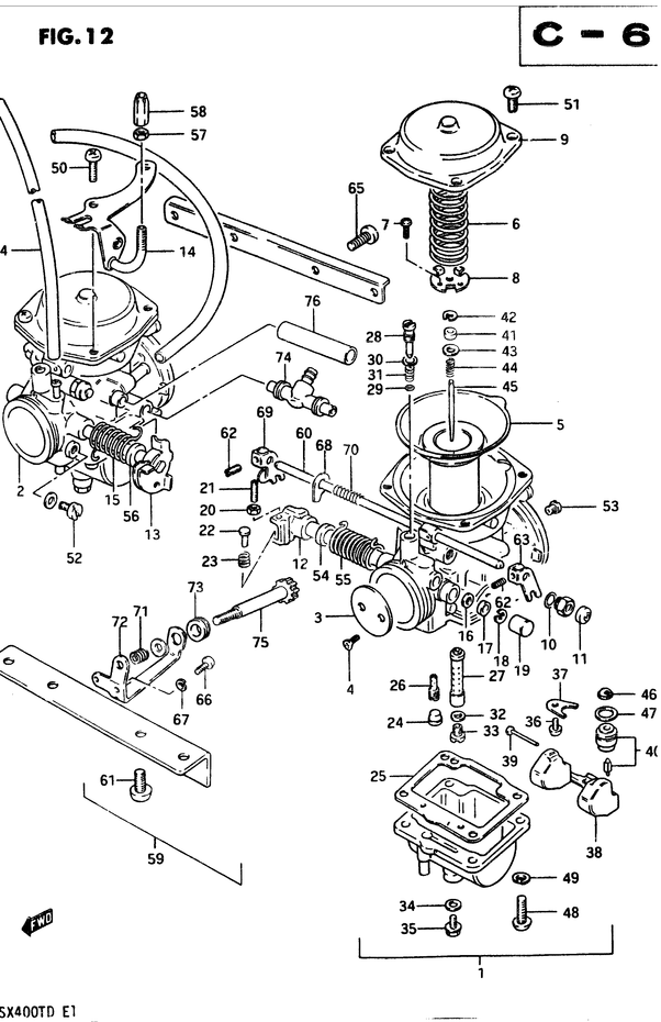 CARBURATEUR POUR SUZUKI GSXGSX400TD 1983