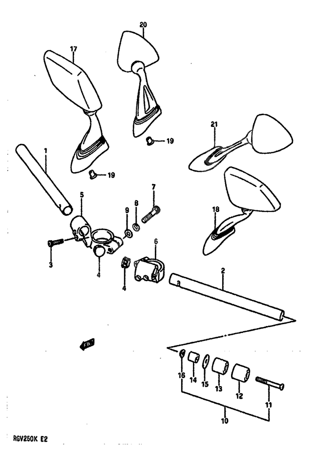 GUIDON POUR SUZUKI RGRGV250K 1989