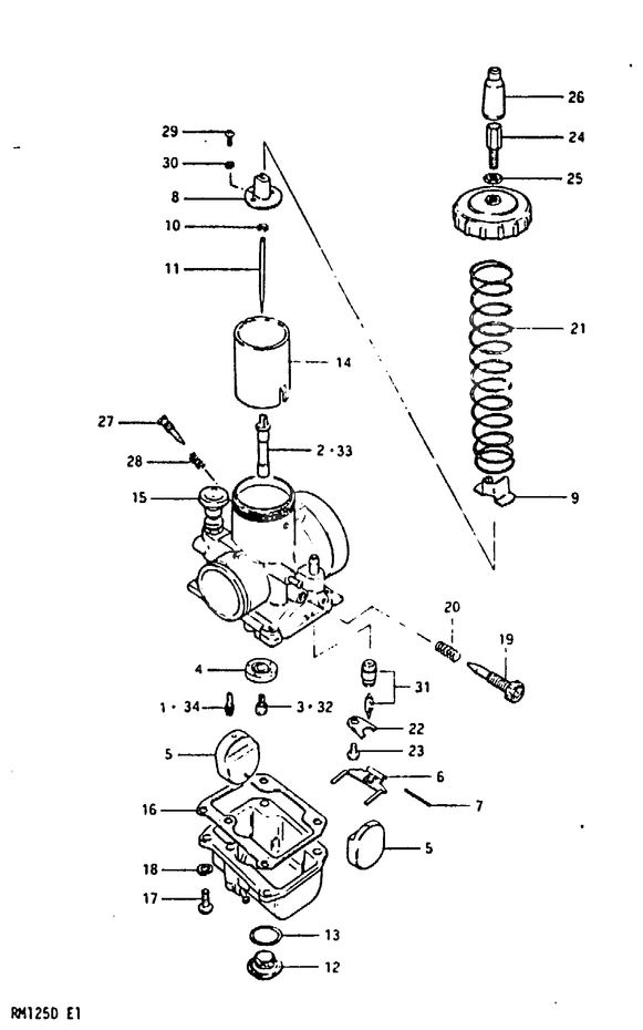 CARBURATEUR POUR RM 125RM125D 1983