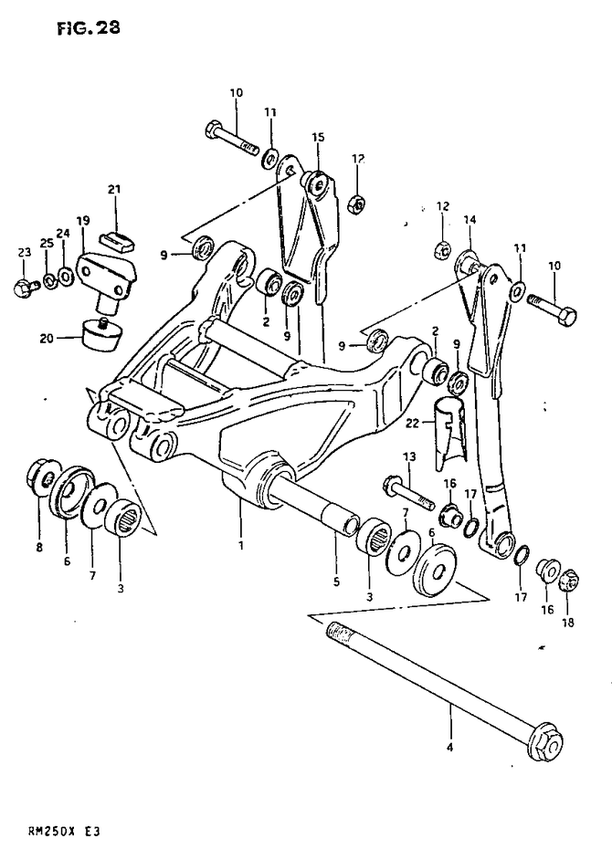 BIELLETTE DAMORTISSEUR POUR RM 250RM250X 1981