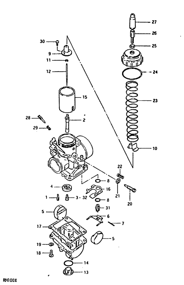 CARBURATEUR POUR SUZUKI RMRM100N 1992