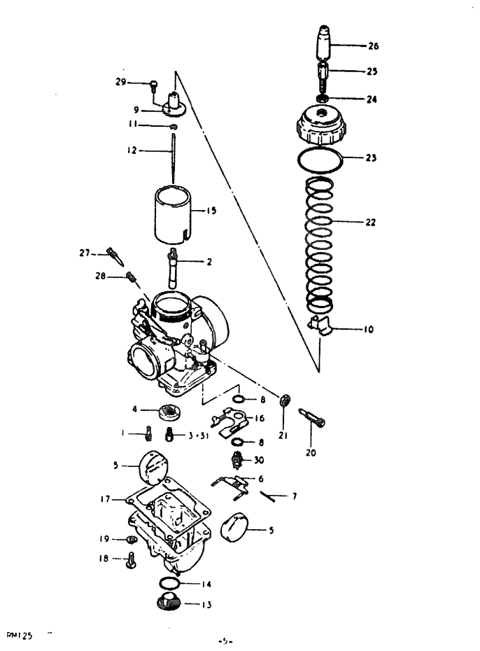 CARBURATEUR POUR RM 125RM125N 1979