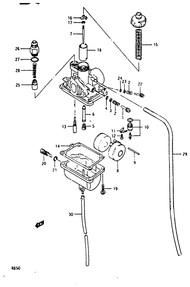 CARBURATEUR POUR SUZUKI AUTRES MODELESRB50H 1987