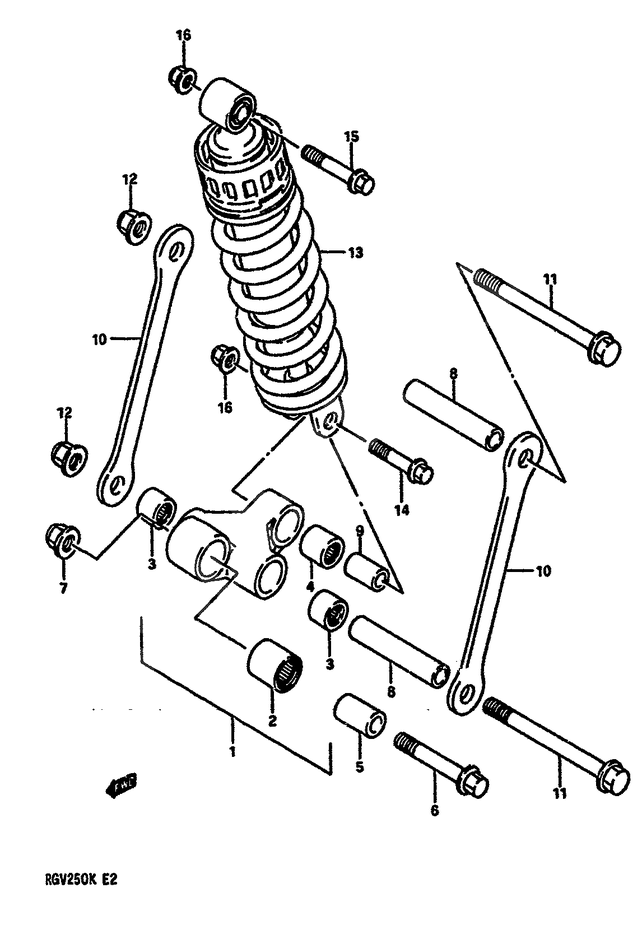 BIELLETTE DAMORTISSEUR POUR SUZUKI RGRGV250K 1989