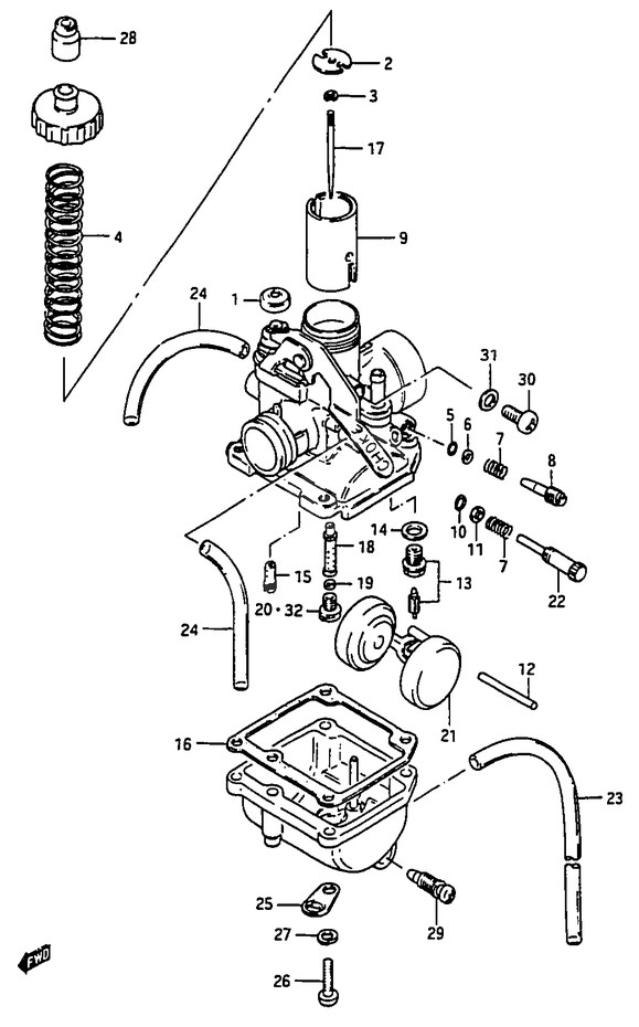 CARBURATEUR POUR SUZUKI RGRG50F 1985