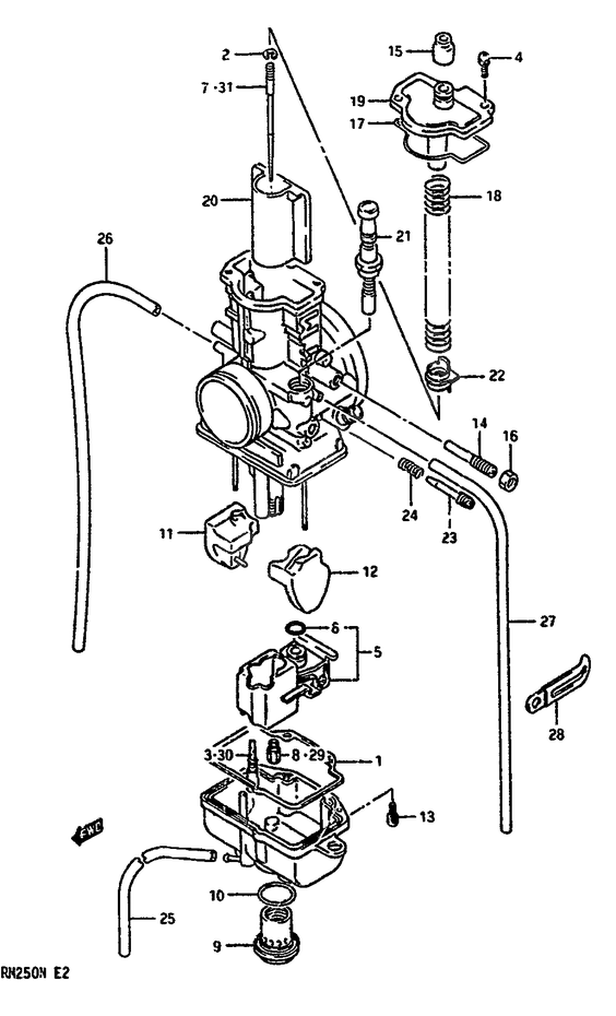 CARBURATEUR POUR RM 250RM250N 1992