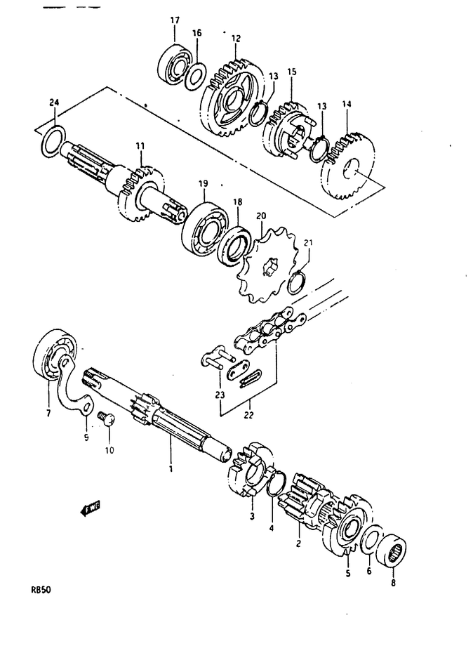 TRANSMISSION POUR SUZUKI AUTRES MODELESRB50H 1987