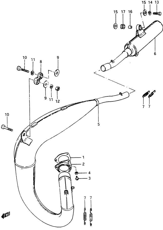 SILENCIEUX POUR SUZUKI RMRM465X 1981