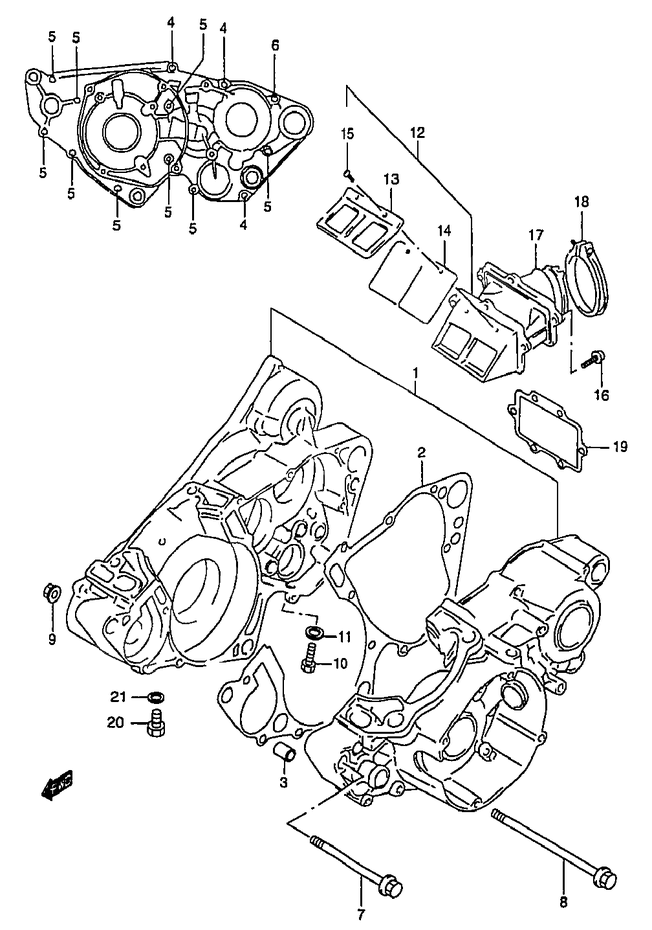 CARTER POUR SUZUKI RMRM250V 1997
