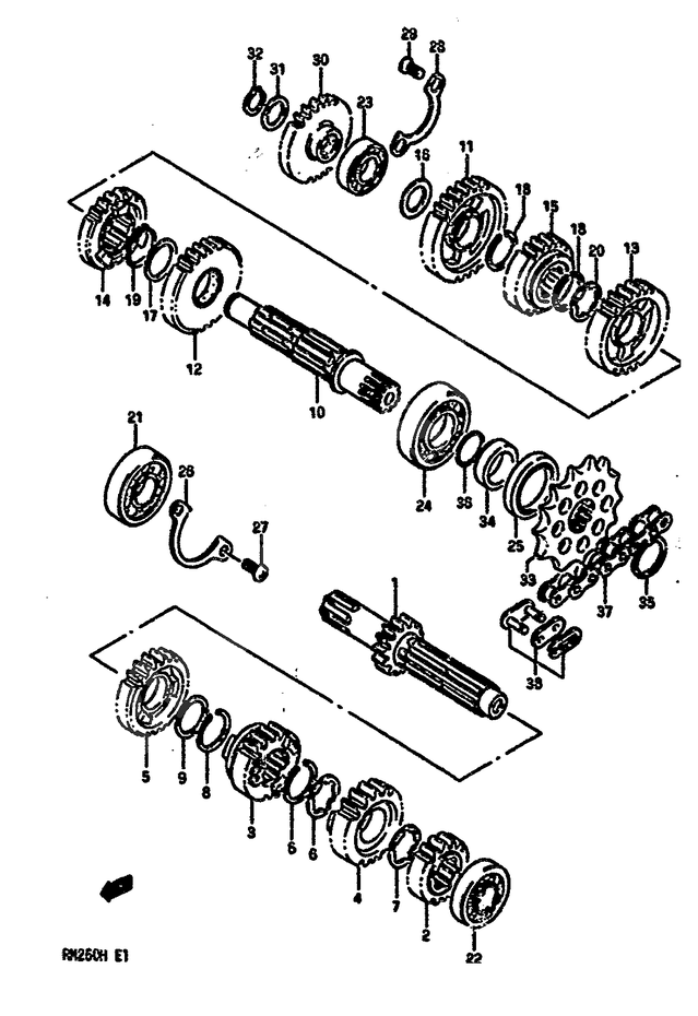 TRANSMISSION POUR SUZUKI RMRM250G 1986
