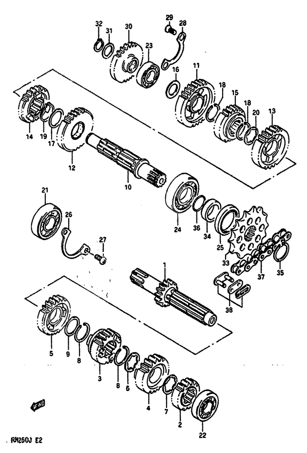 TRANSMISSION POUR SUZUKI RMRM250J 1988