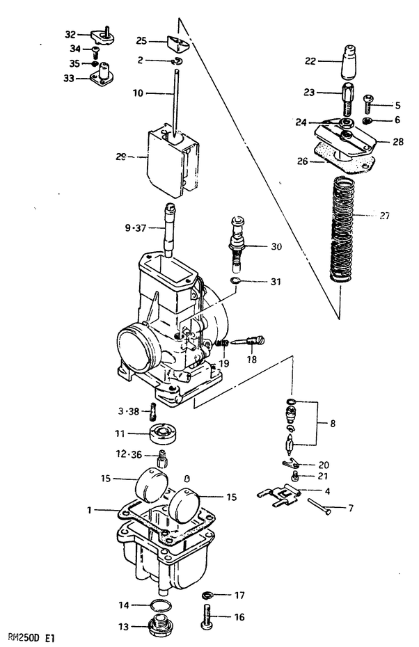 CARBURATEUR POUR SUZUKI RMRM250D 1983