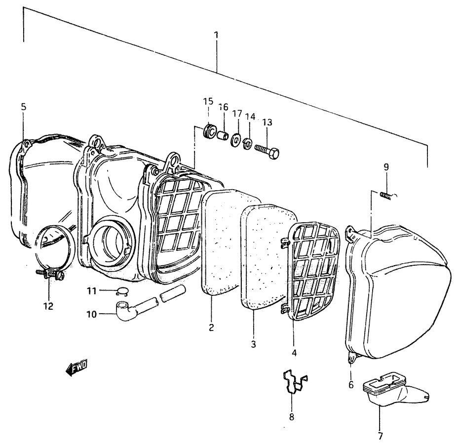 FILTRE A AIR POUR SUZUKI RMRM500D 1983