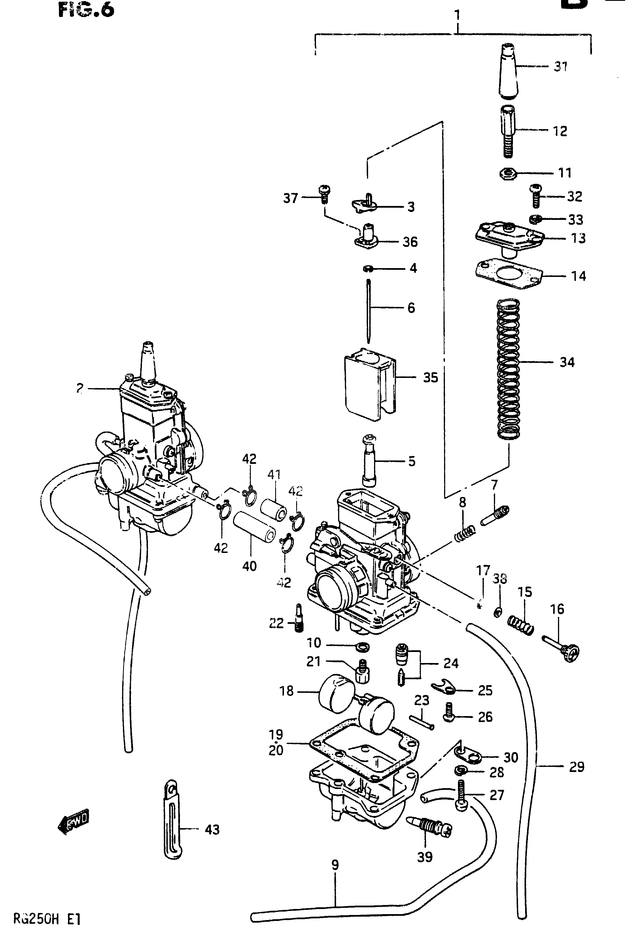 CARBURATEUR POUR SUZUKI RGRG250CH 1987