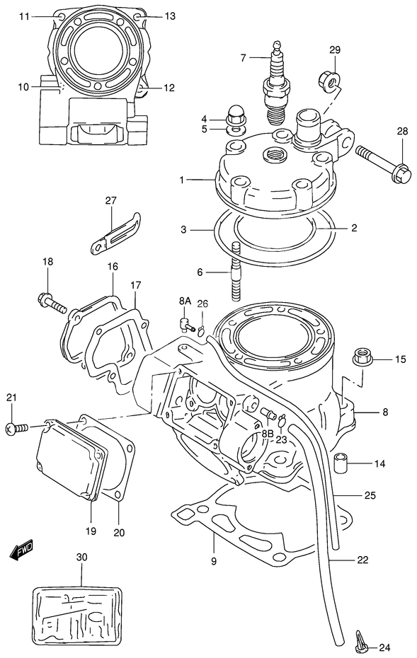 CYLINDRE POUR RM 125RM125T 1996