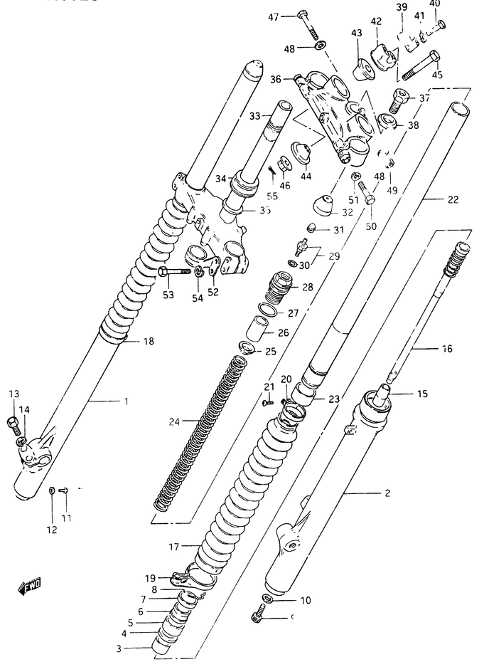 FOURCHE AVANT POUR SUZUKI RMRM465X 1981