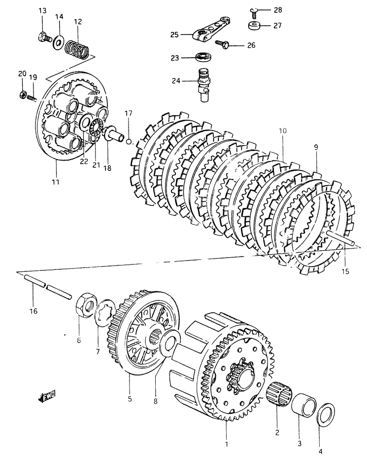 EMBRAYAGE POUR SUZUKI RMRM465X 1981