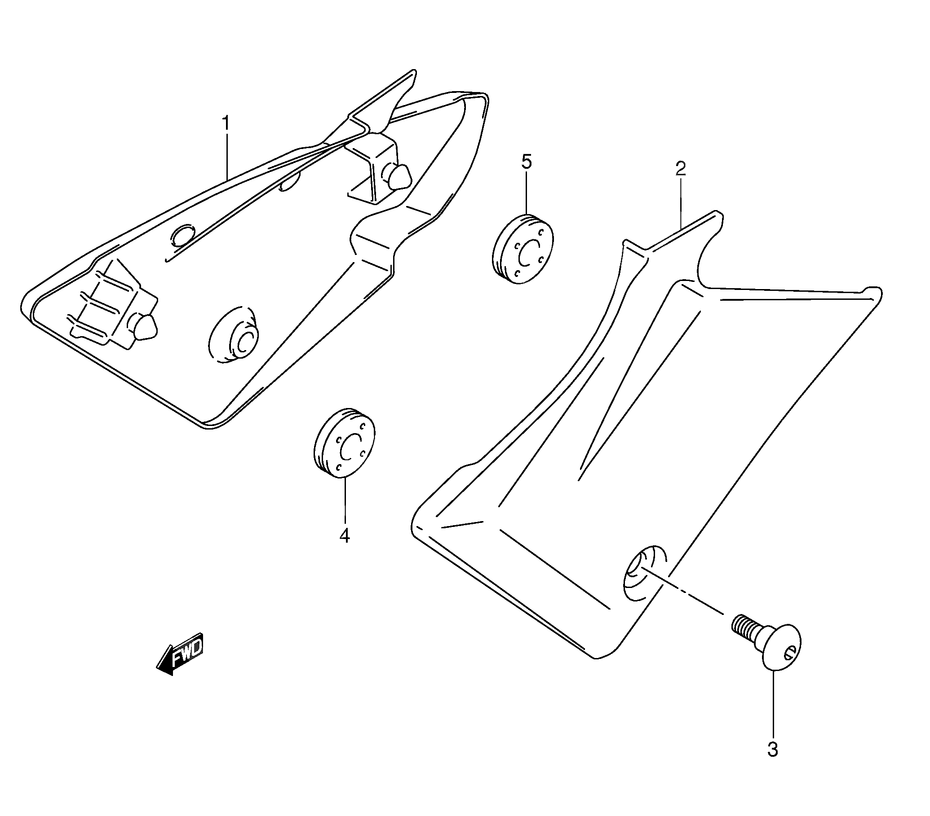 CARENAGES ARRIERE POUR SV 650 NSV650UK5 2005