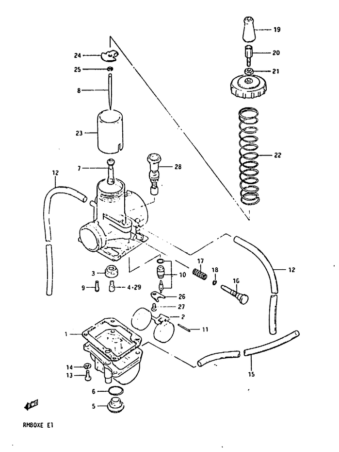 CARBURATEUR POUR SUZUKI RMRM80XD 1983