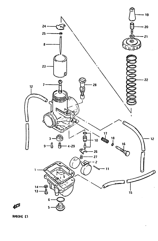 CARBURATEUR POUR SUZUKI RMRM80HD 1983