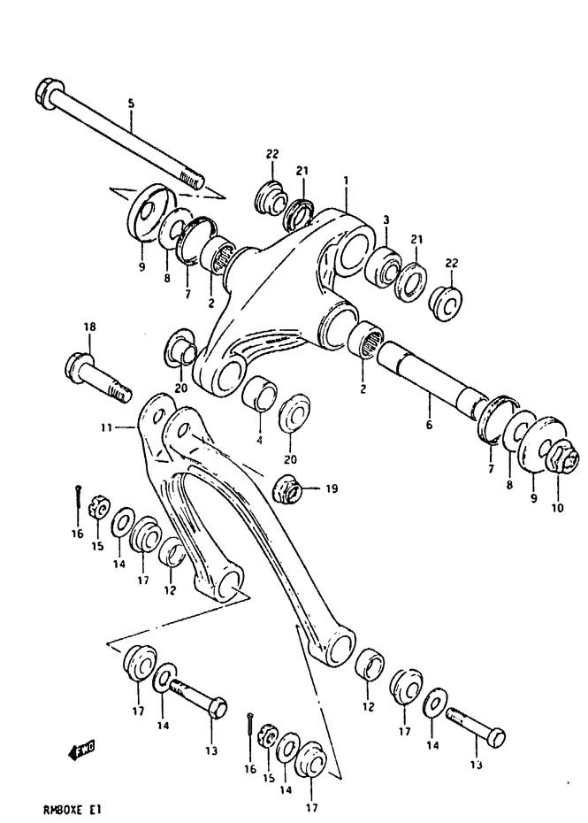 BIELLETTE DAMORTISSEUR POUR SUZUKI RMRM80XE 1984