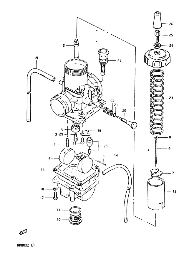 CARBURATEUR POUR SUZUKI RMRM80XZ 1982