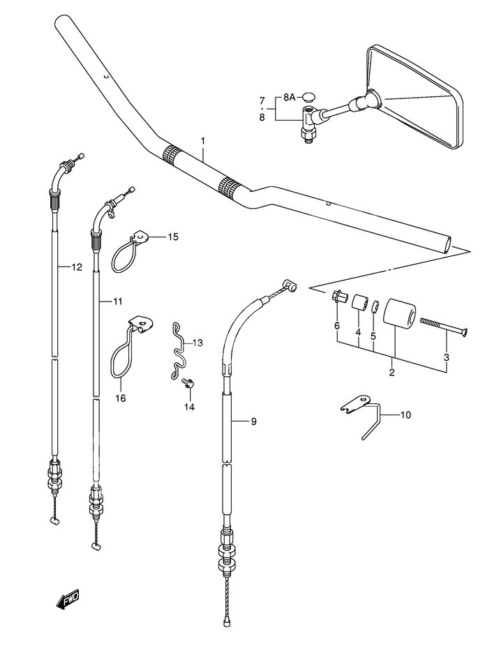 GUIDON POUR SV 650 NSV650K3 2003