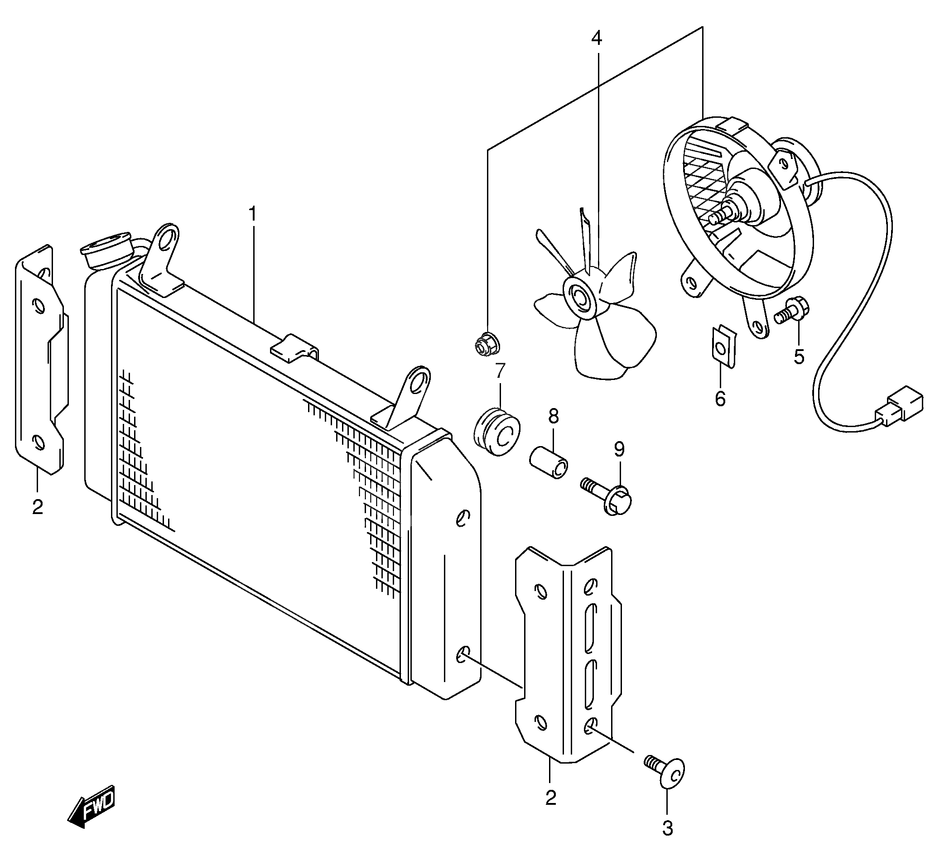 RADIATEUR POUR SV 650 N 25KWSV650UX 1999