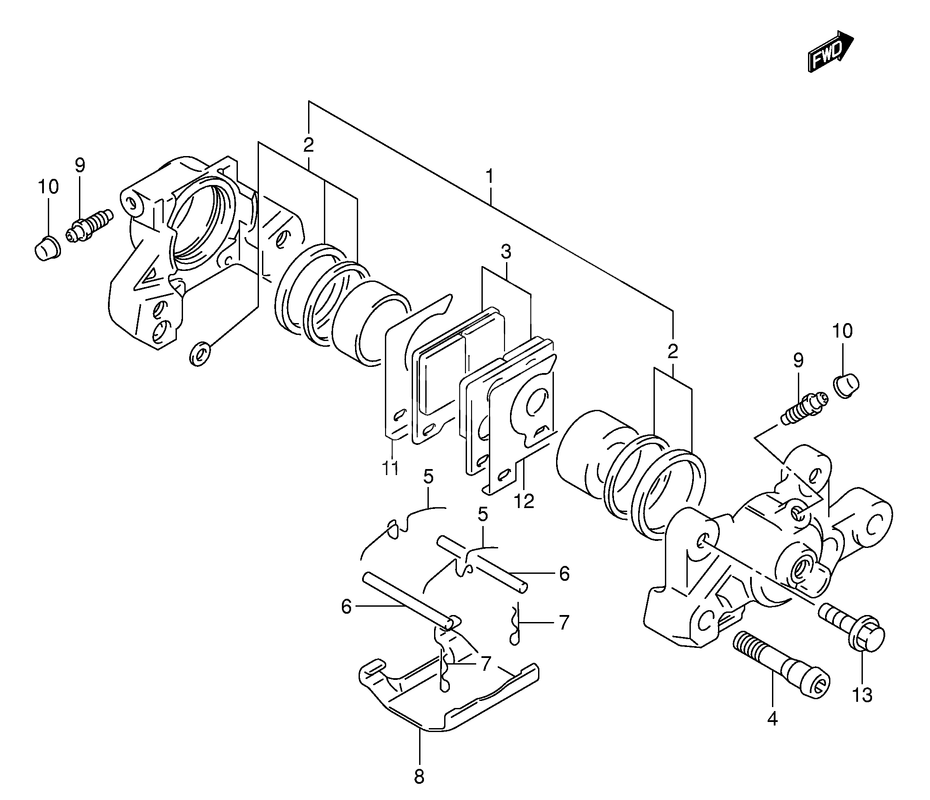 ETRIER DE FREIN ARRIERE POUR SV 650 NSV650K1 2001