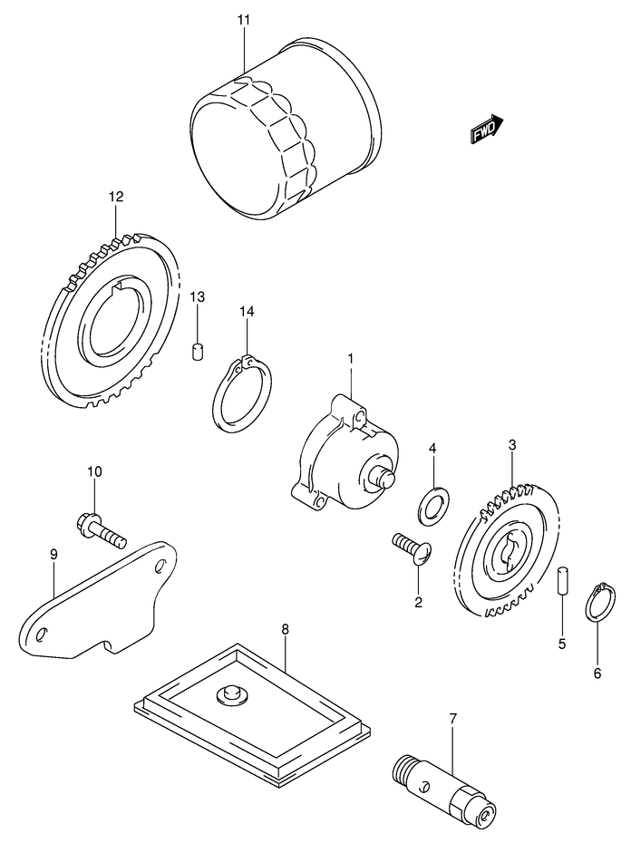 POMPE A HUILE POUR SV 650 NSV650K5 2005