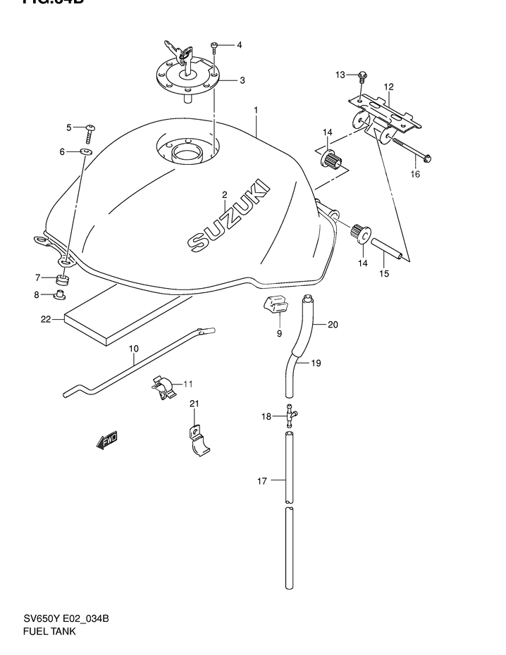 RESERVOIR DESSENCE POUR SV 650 S 25KWSV650SUX 1999