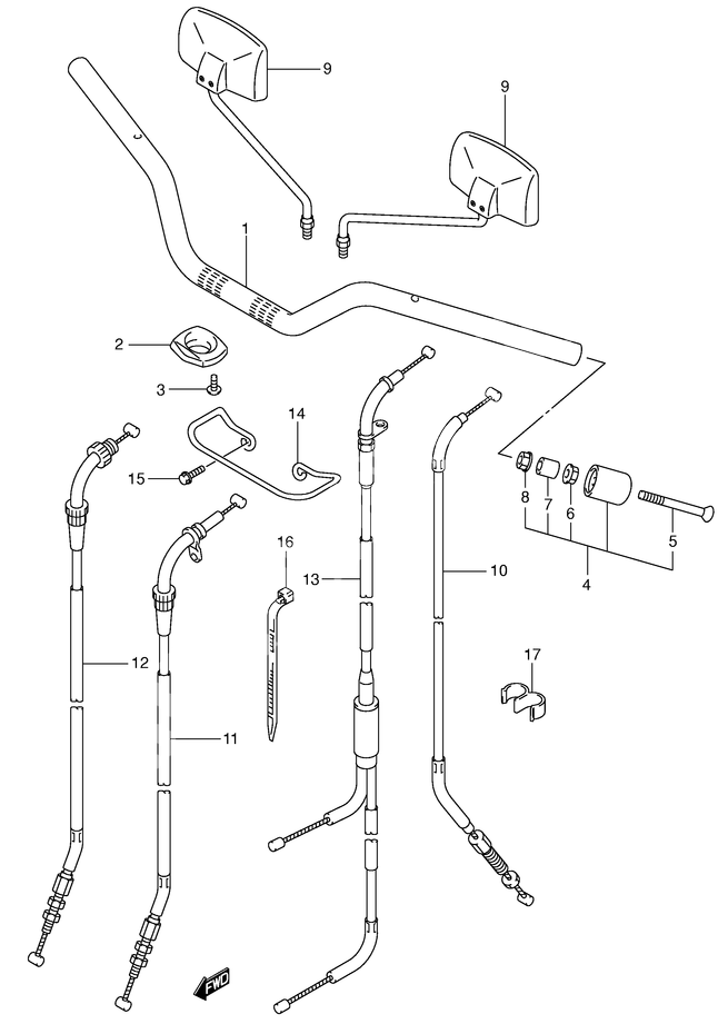 GUIDON POUR SV 650 SSV650SK1 2001
